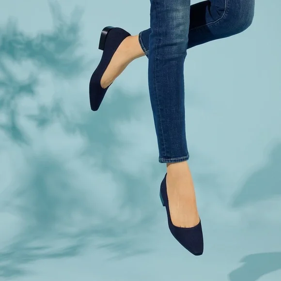 Vivaia Minnie Square-Toe Heels in Navy Blue 8.5 - Picture 10 of 10